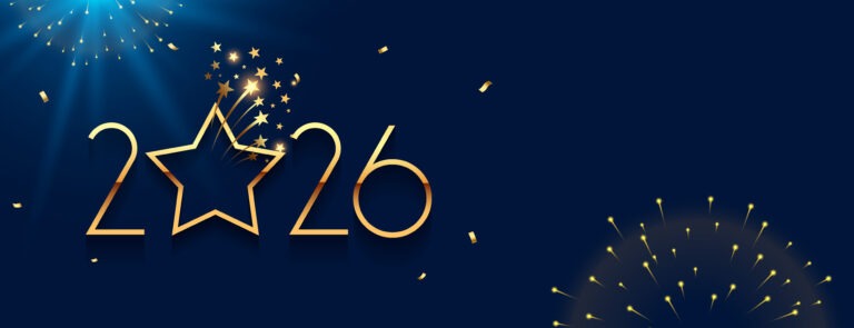 happy new year 2026 holiday banner with text space
