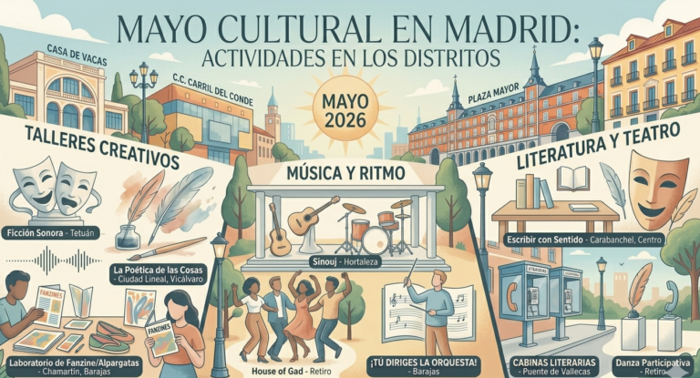 Explora Madrid este mayo: Arte, ritmo y letras en tus distritos